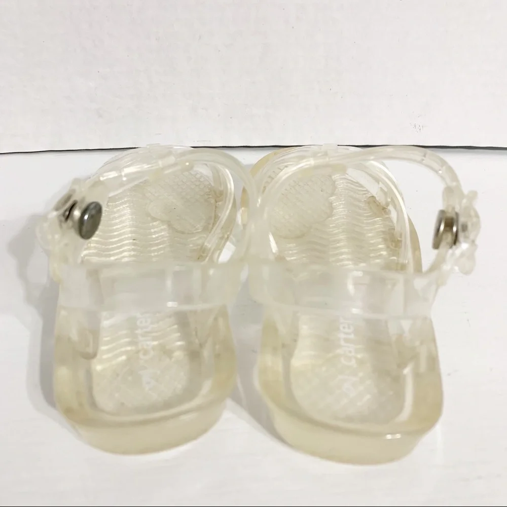 Carter's Fisherman Style Transparent Jelly Open Toe Strappy Sandals Snap Closure